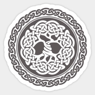 Celtic Tree of Life, grey, inverted Sticker